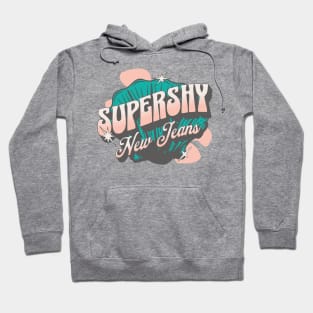 New Jeans Super shy typography pastel bunny tokki | Morcaworks Hoodie